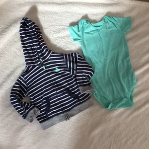 Carter’s 18 month onesie with zip up hoodie
